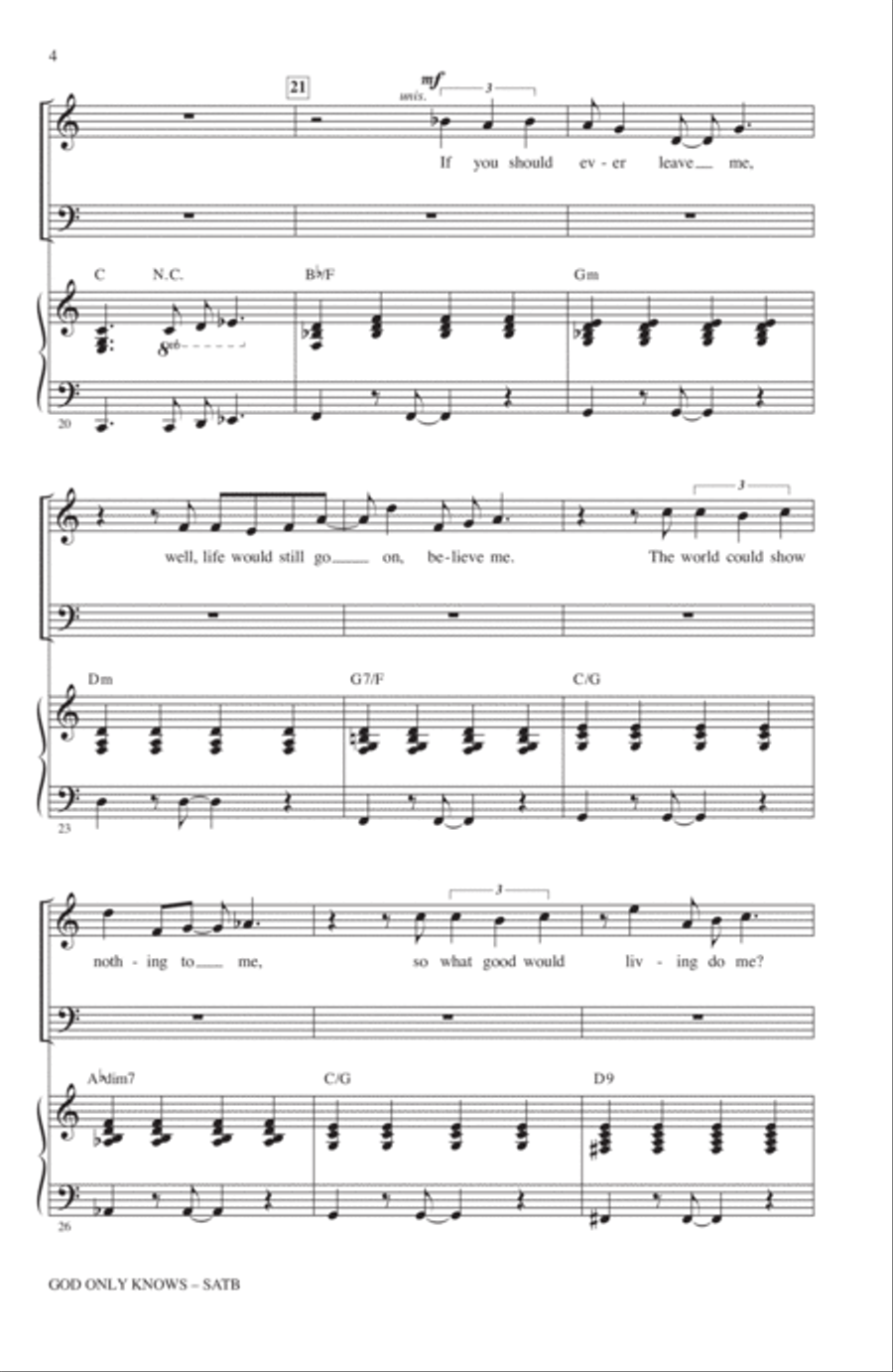 God Only Knows 4-Part scores gallery preview page 3