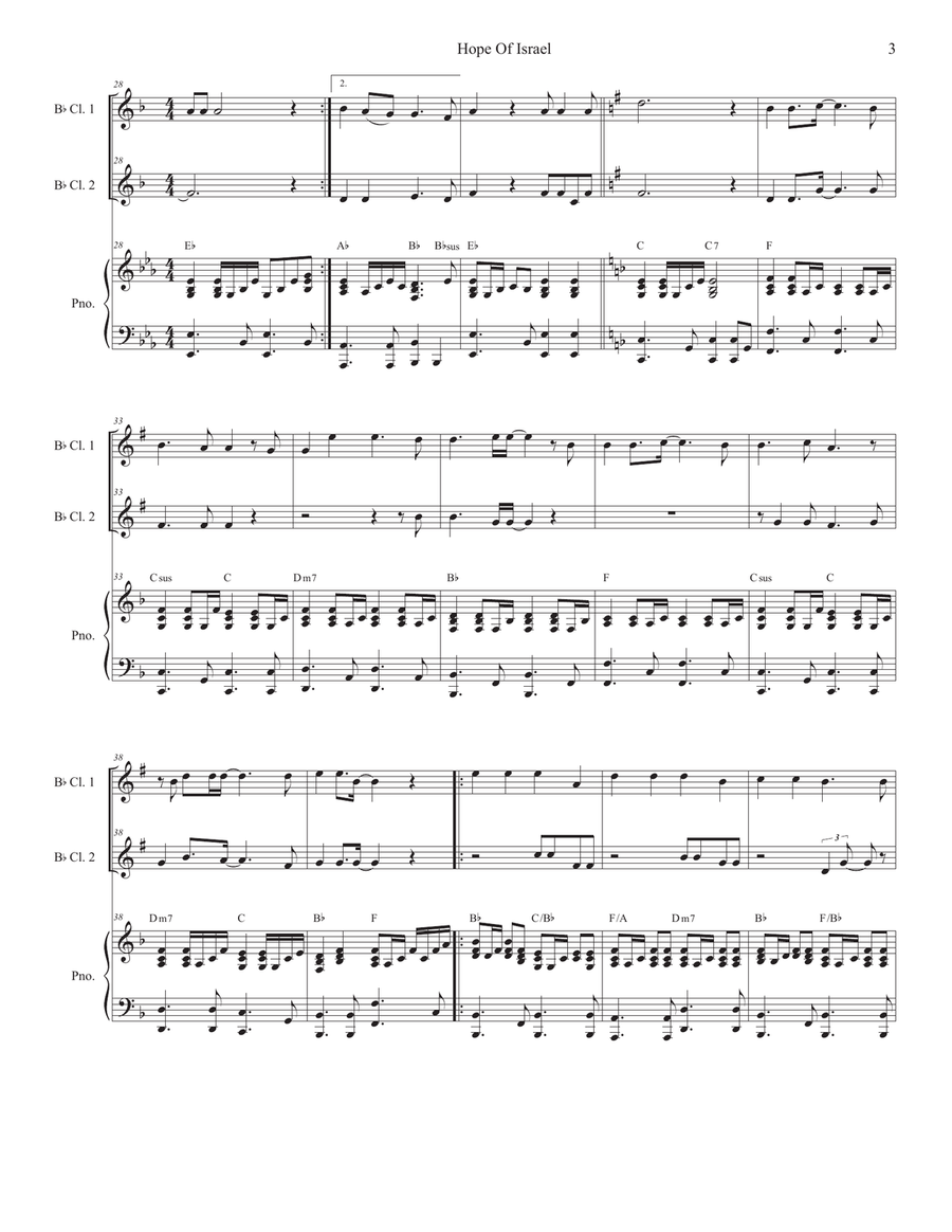Hope Of Israel Clarinet Duet scores gallery preview page 3