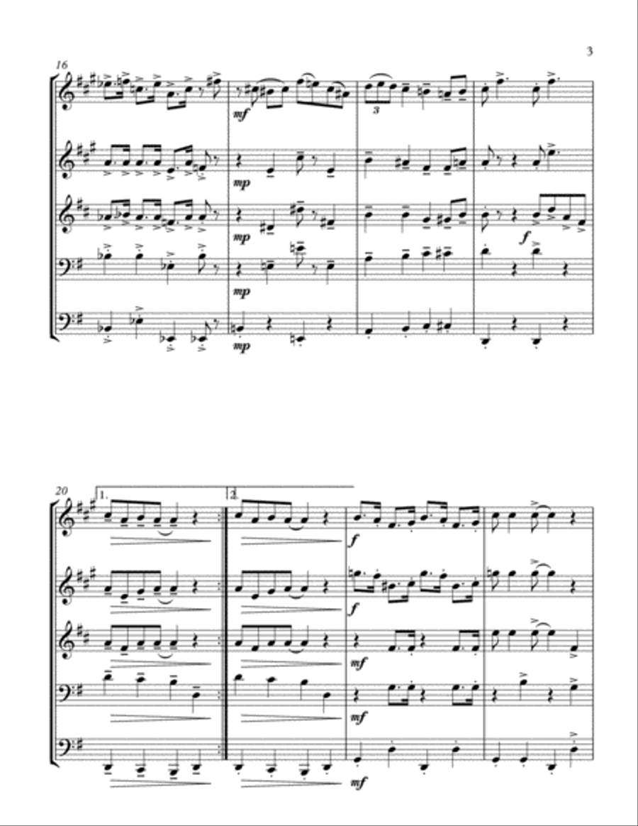 THE PEARLS. composer JELLY ROLL MORTON. arrenged by KHUUSHAAN BATZAYA Brass Ensemble scores gallery preview page 3