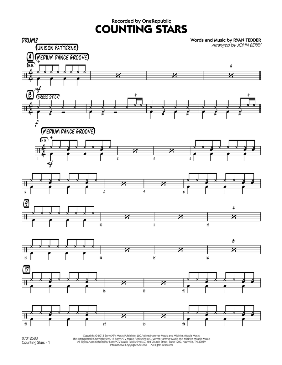 Counting Stars - Drums