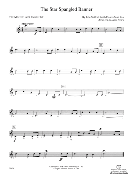 The Star-Spangled Banner: (wp) 1st B-flat Trombone T.C.