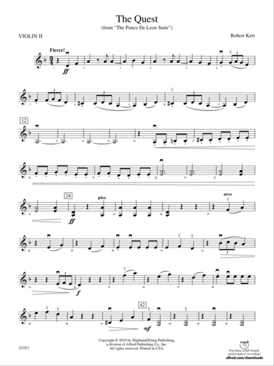 The Quest: 2nd Violin The Quest: 2nd Violin Full Orchestra scores gallery preview page 1