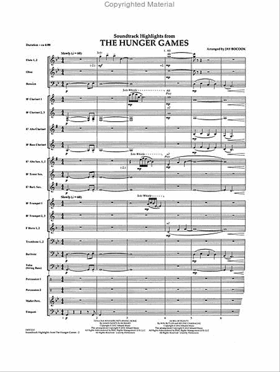 The Hunger Games - Soundtrack Highlights Concert Band scores gallery preview page 2