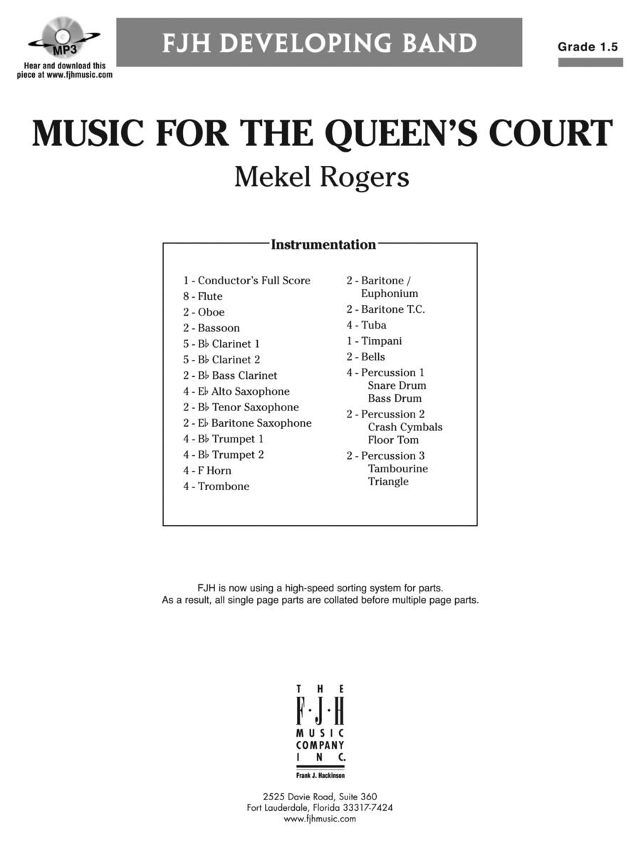 Music for the Queen's Court: Score Concert Band scores gallery preview page 1
