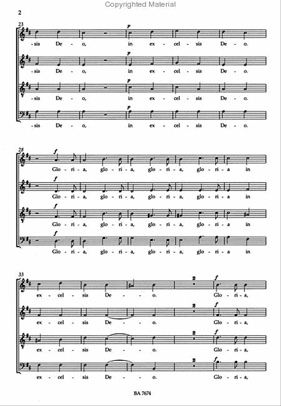 Gloria RV 589 4-Part scores gallery preview page 2