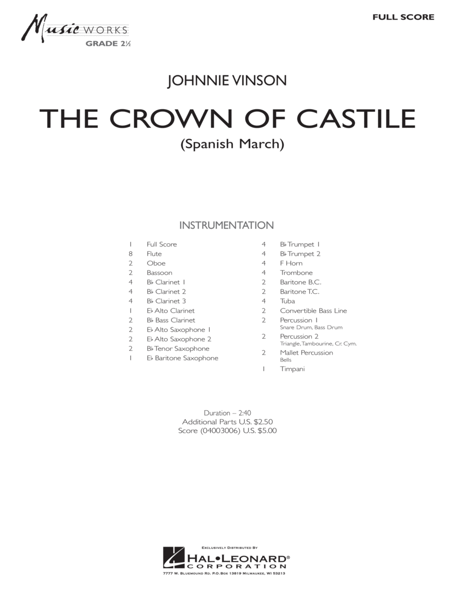 The Crown Of Castile - Full Score