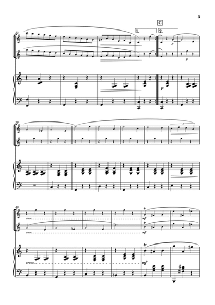 "Valse op.64-1" (Cdur) piano trio / violin duet image number null