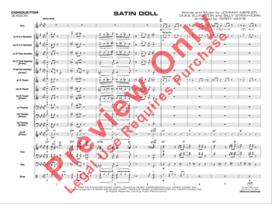 Satin Doll (score only) Satin Doll (score only) Jazz Ensemble scores gallery preview page 4