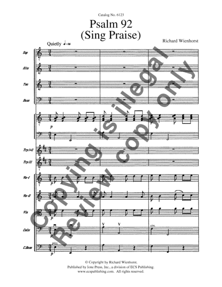 Psalm 92 (Full Score)