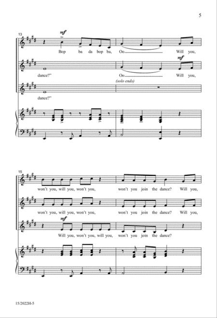 Won't You Join the Dance? SSA scores gallery preview page 4