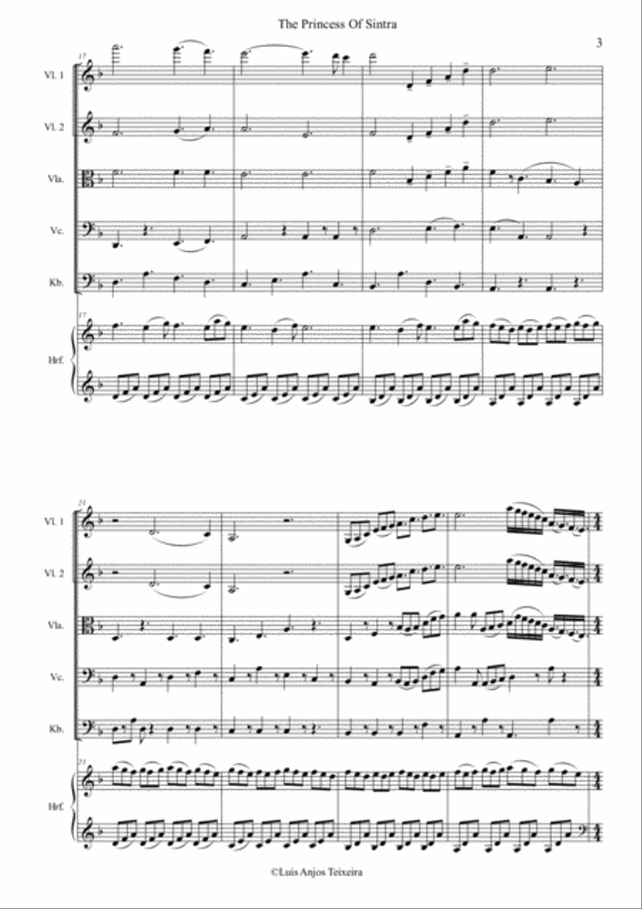 The Princess Of Sintra For Harp And Strings Small Ensemble scores gallery preview page 5