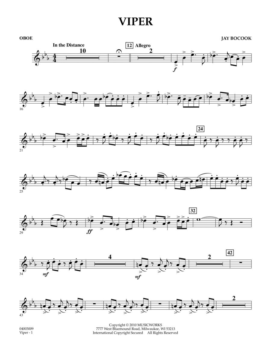 Viper - Oboe Viper - Oboe Concert Band scores gallery preview page 1