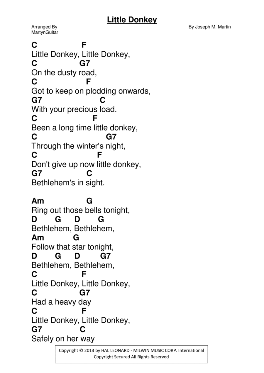 Little Donkey Guitar scores gallery preview page 1
