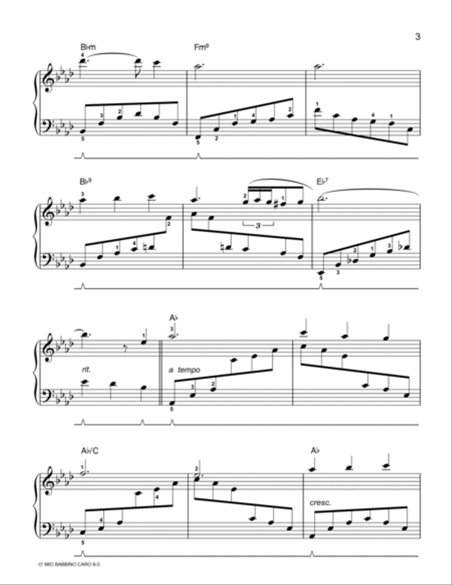 O' Mio Babbino Caro (Intermediate Piano Solo) Piano Method scores gallery preview page 3