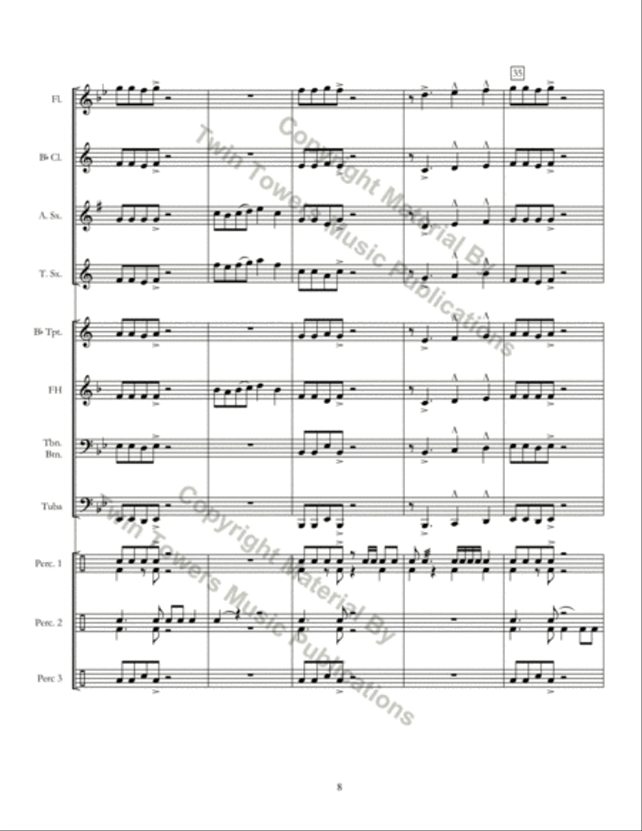 Chuck Goes Latin Concert Band scores gallery preview page 9