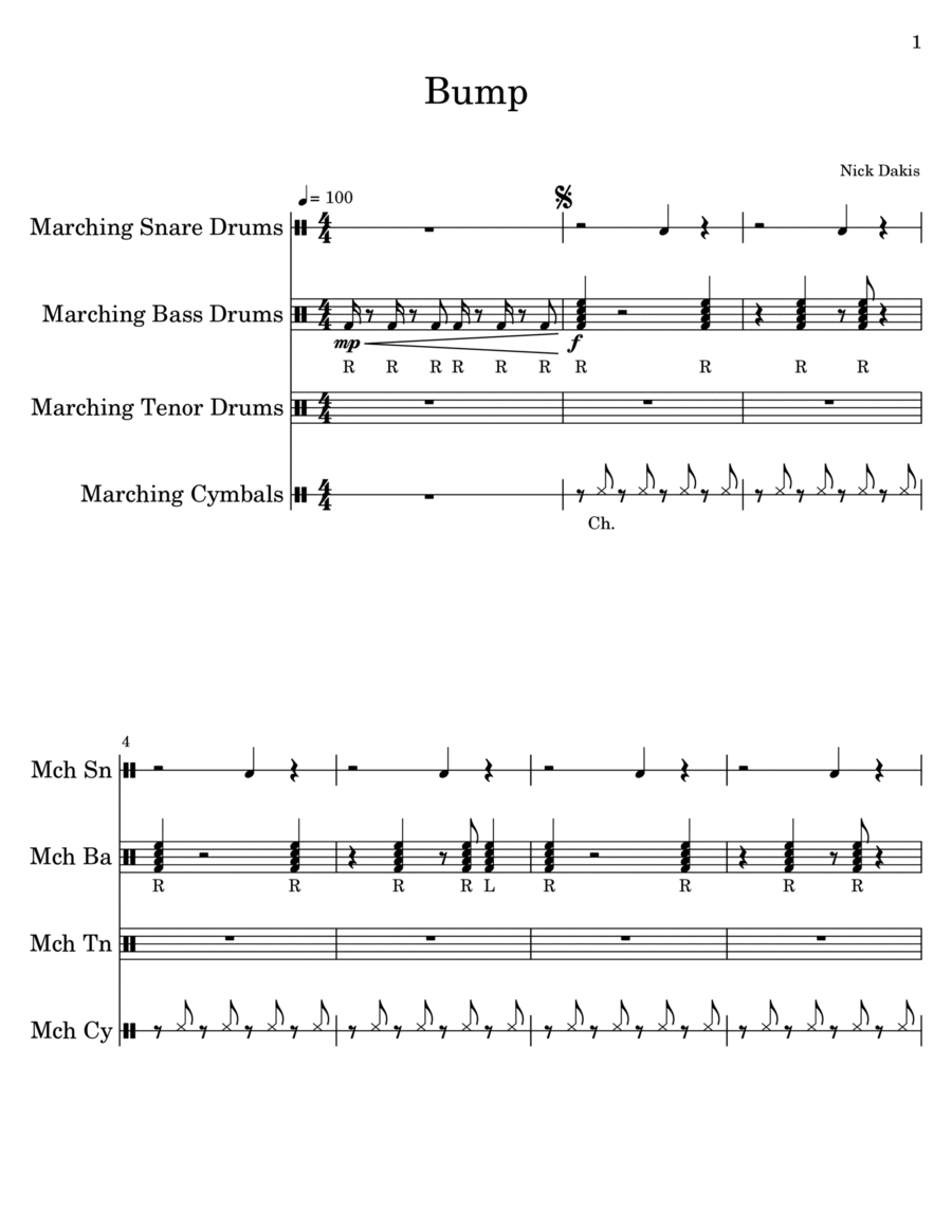Bump Marching Band scores gallery preview page 1