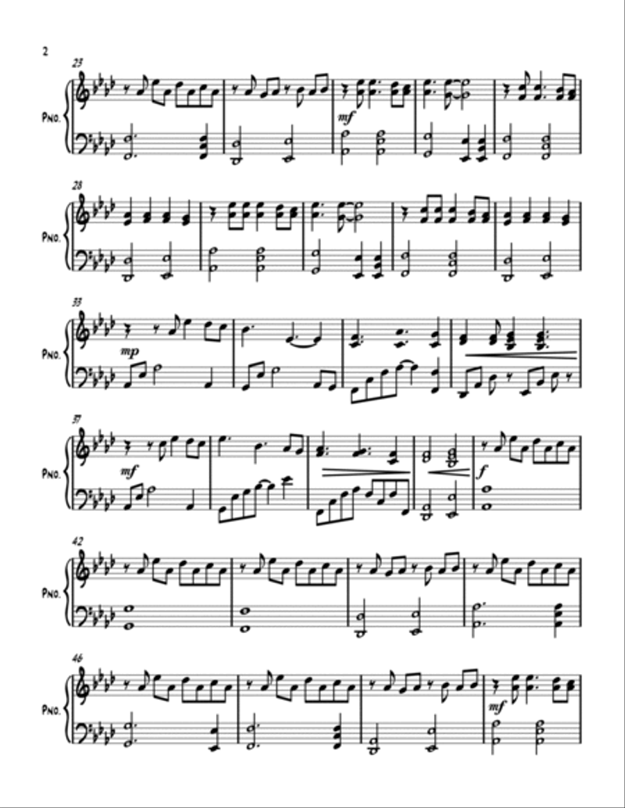 I miss you... / Te extraño... Piano Solo scores gallery preview page 2