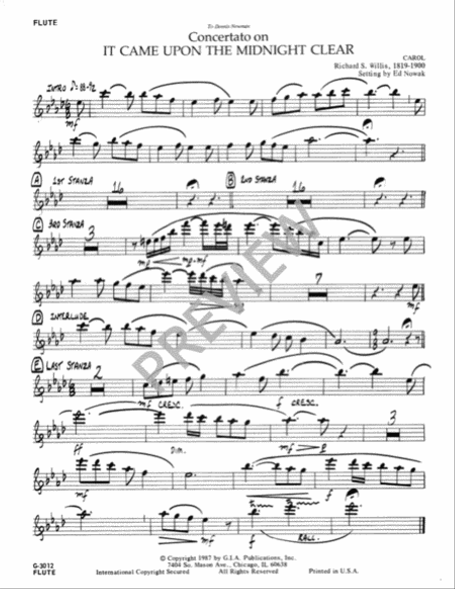 It Came upon the Midnight Clear - Instrument edition Flute scores gallery preview page 2