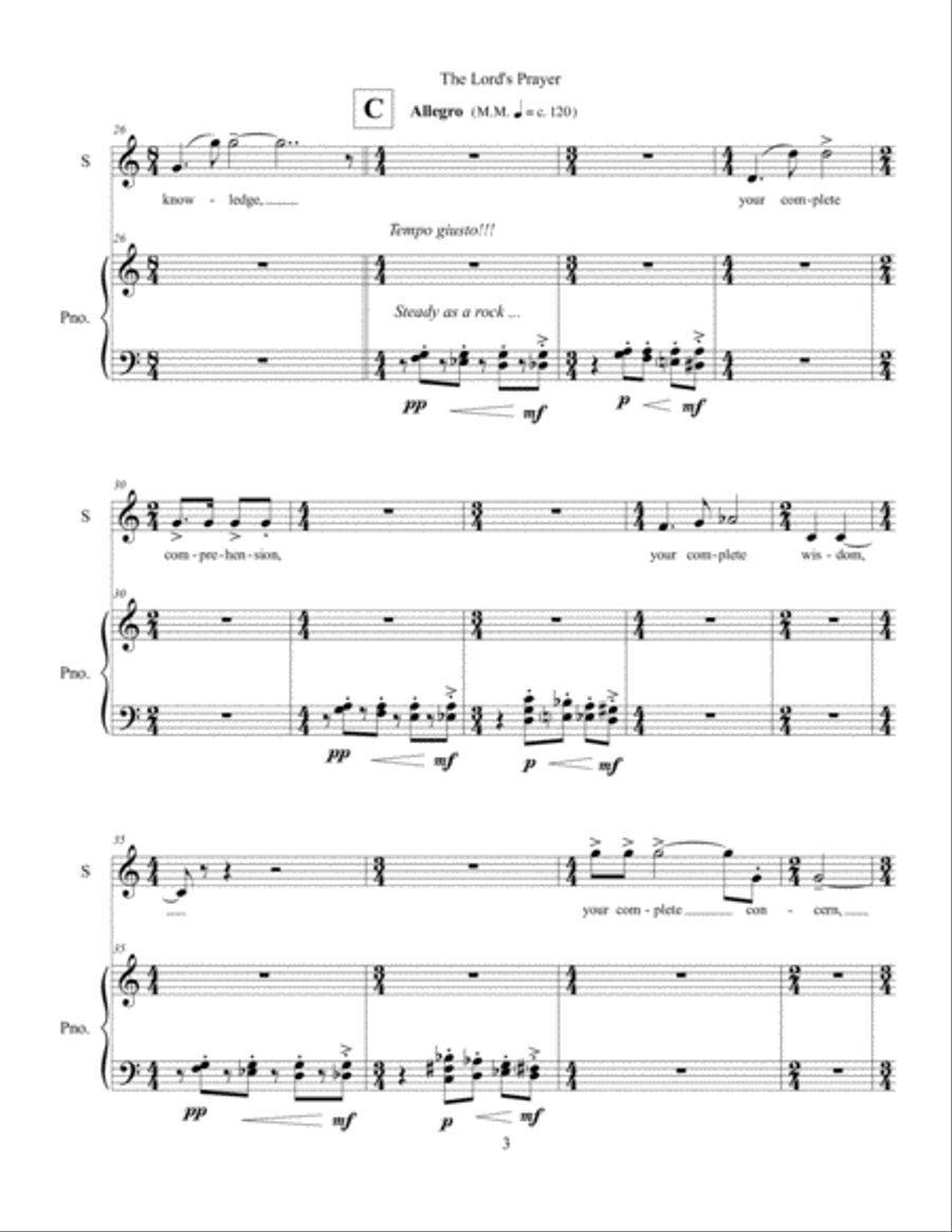 The Lord's Prayer ... A Poem by R. Buckminster Fuller (2013) for soprano and piano Voice Solo scores gallery preview page 5