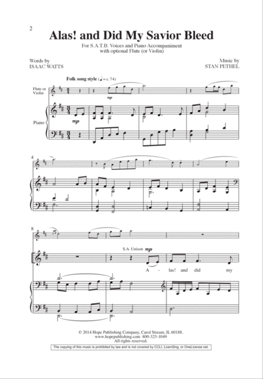 Alas! and Did My Savior Bleed 4-Part scores gallery preview page 3