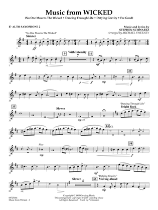 Book cover for Music from Wicked (arr. Michael Sweeney) - Eb Alto Saxophone 2