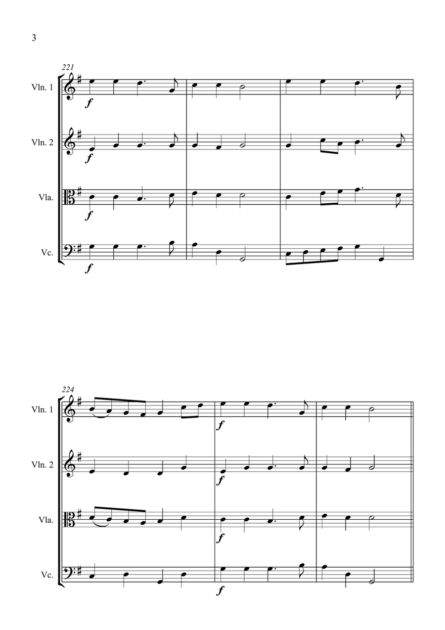 Once in Royal David's City - Jazz Carol for String Quartet String Quartet scores gallery preview page 6