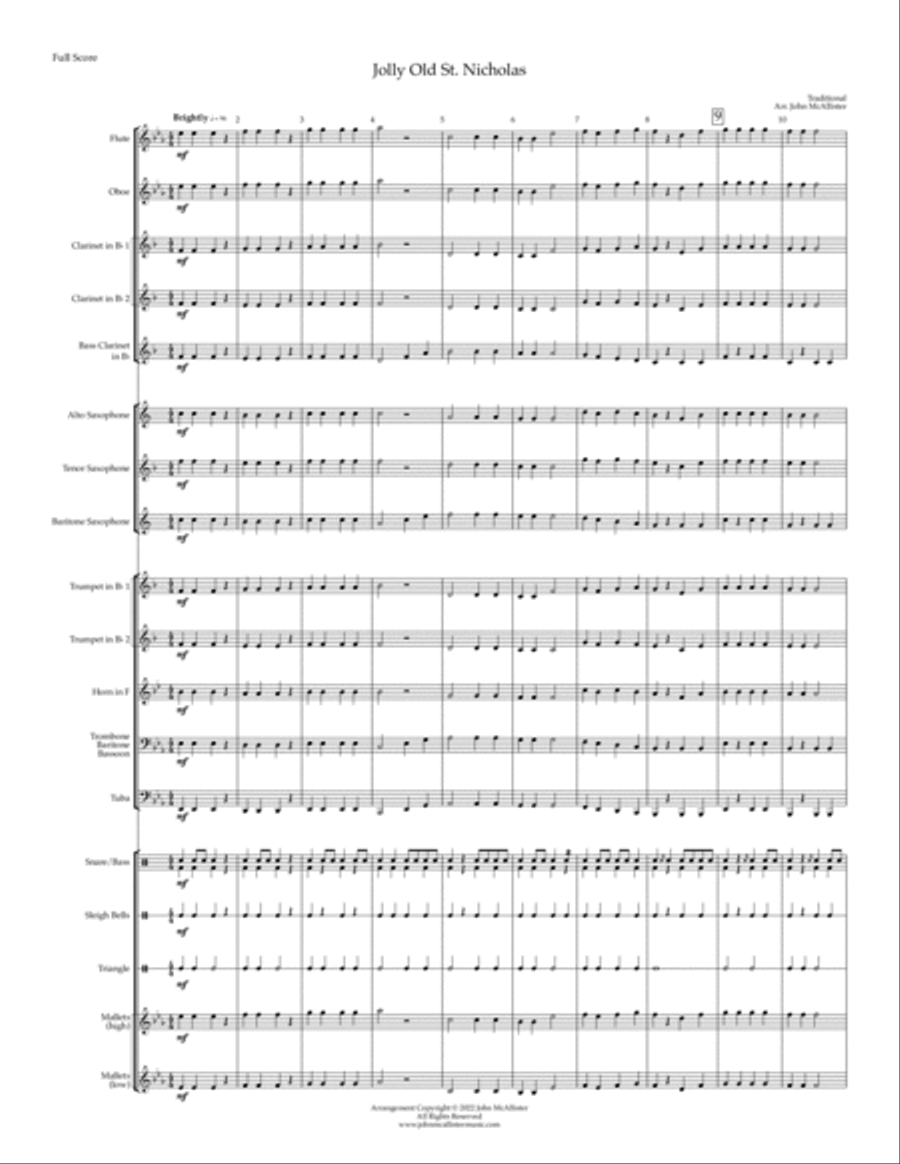 Jolly Old Saint Nicholas - for beginning/young band Concert Band scores gallery preview page 3
