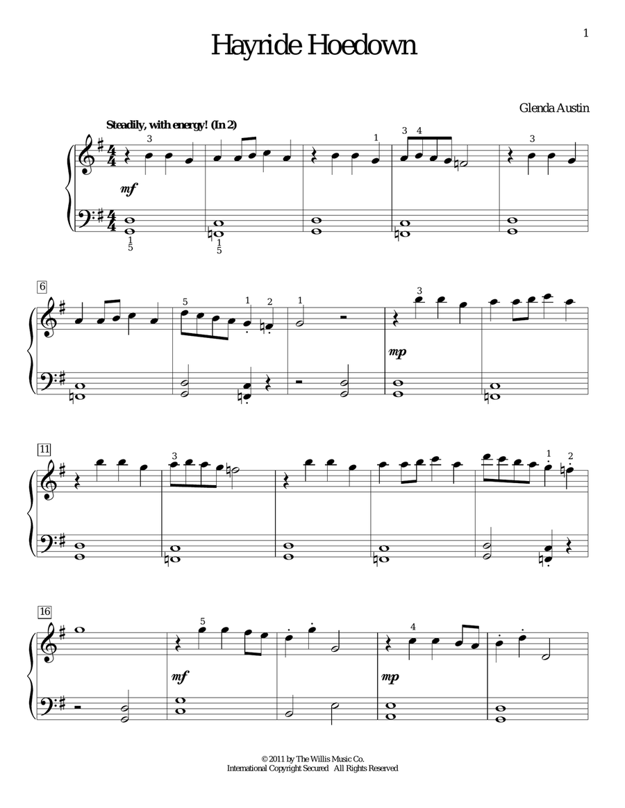 Hayride Hoedown Hayride Hoedown Piano Method scores gallery preview page 1