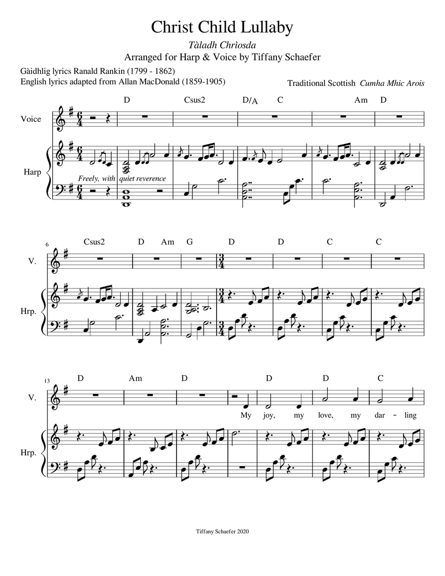 Christ Child Lullaby - Harp & Voice Celtic Harp scores gallery preview page 2