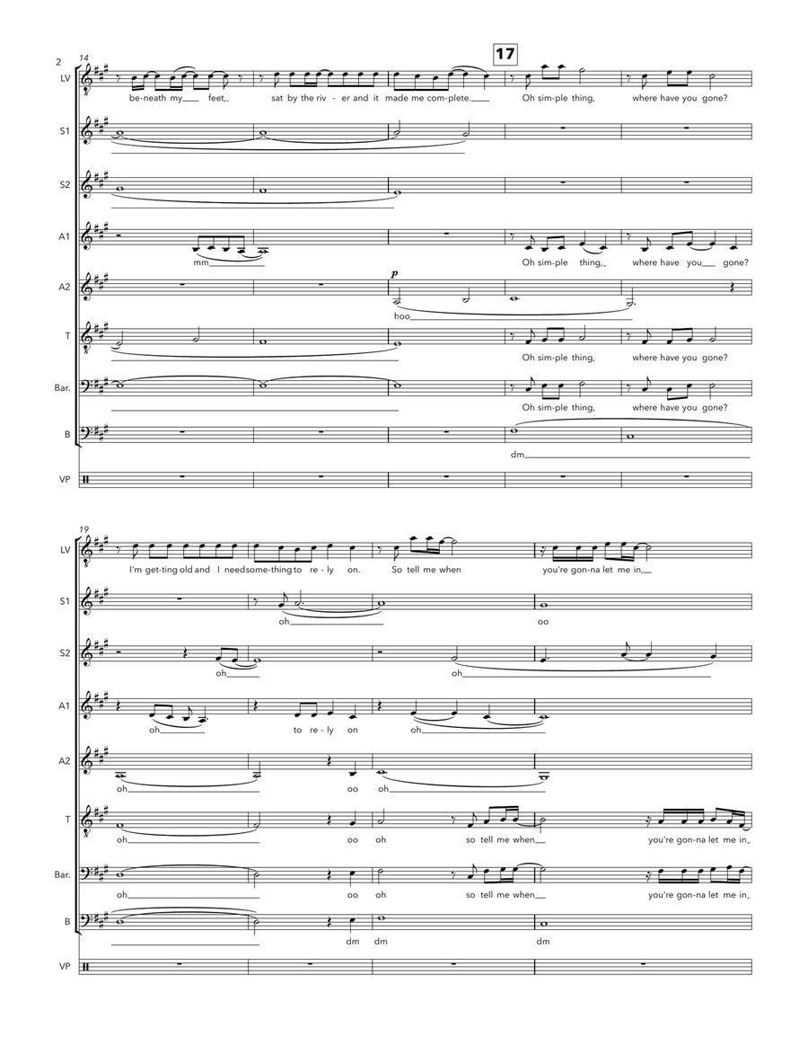 Somewhere Only We Know A Cappella scores gallery preview page 2