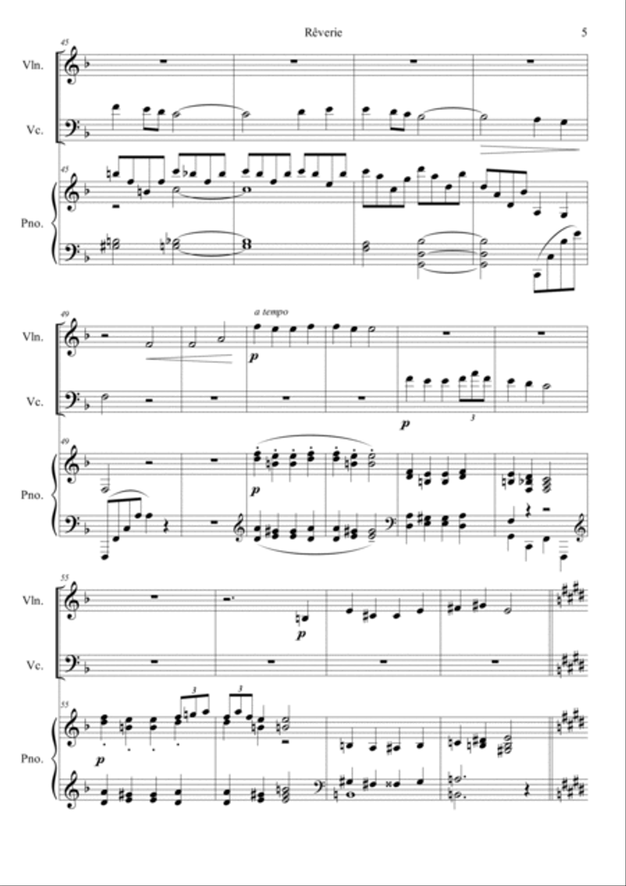 Reverie Reverie Piano Trio scores gallery preview page 5