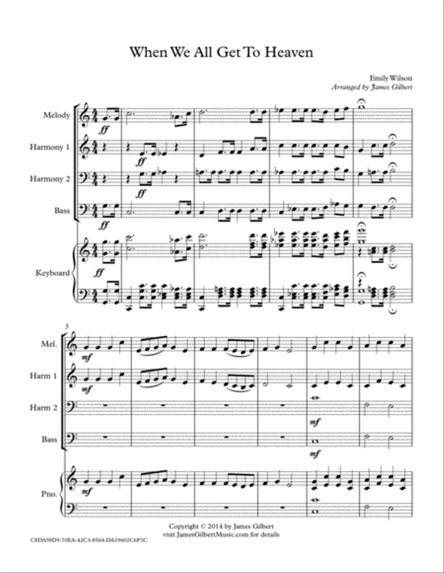 When We All Get To Heaven Small Ensemble scores gallery preview page 1