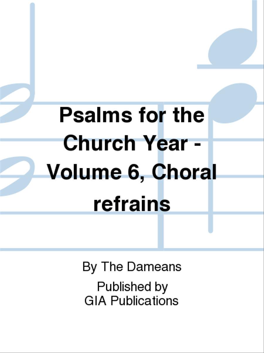 Psalms for the Church Year - Volume 6, Choral Refrains 4-Part scores gallery preview page 1