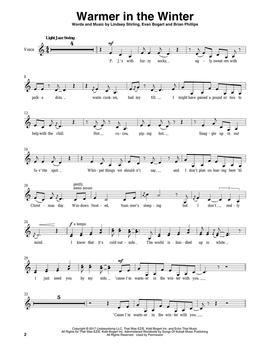 Warmer In The Winter Warmer In The Winter Violin Solo scores gallery preview page 2