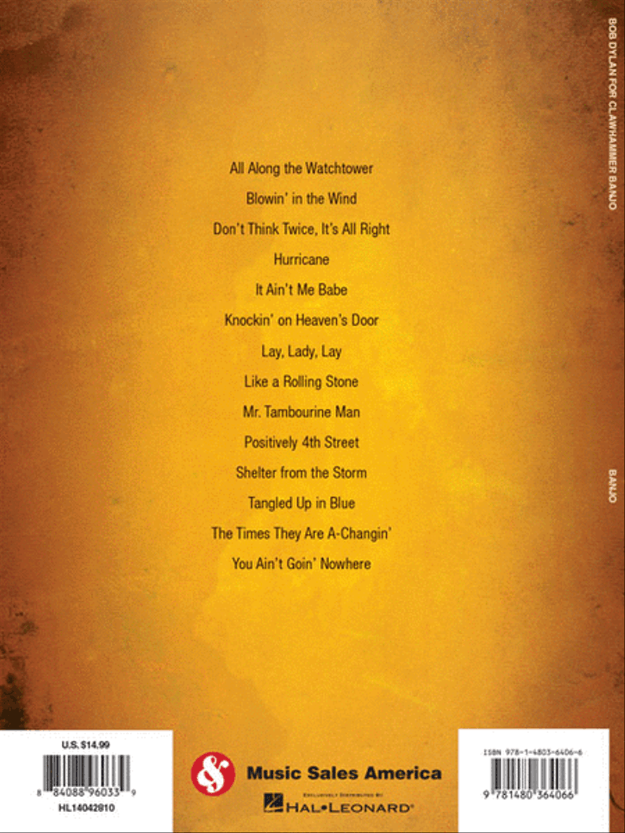 Bob Dylan for Clawhammer Banjo Banjo scores gallery preview page 6