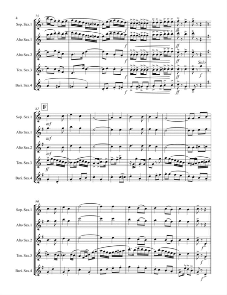 In Heaven There Is No Beer Saxophone Quartet scores gallery preview page 5