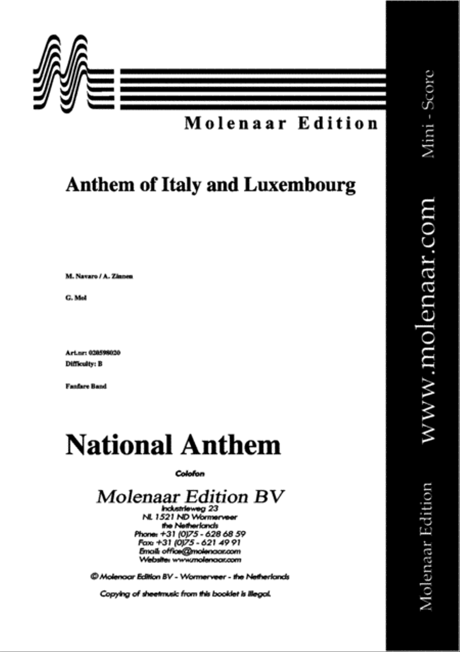 National Anthem of Italy and Luxembourg Fanfare Band scores gallery preview page 2