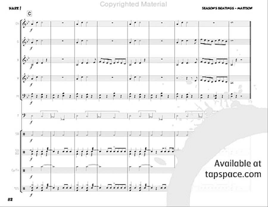 Season's Beatings Percussion Ensemble scores gallery preview page 98