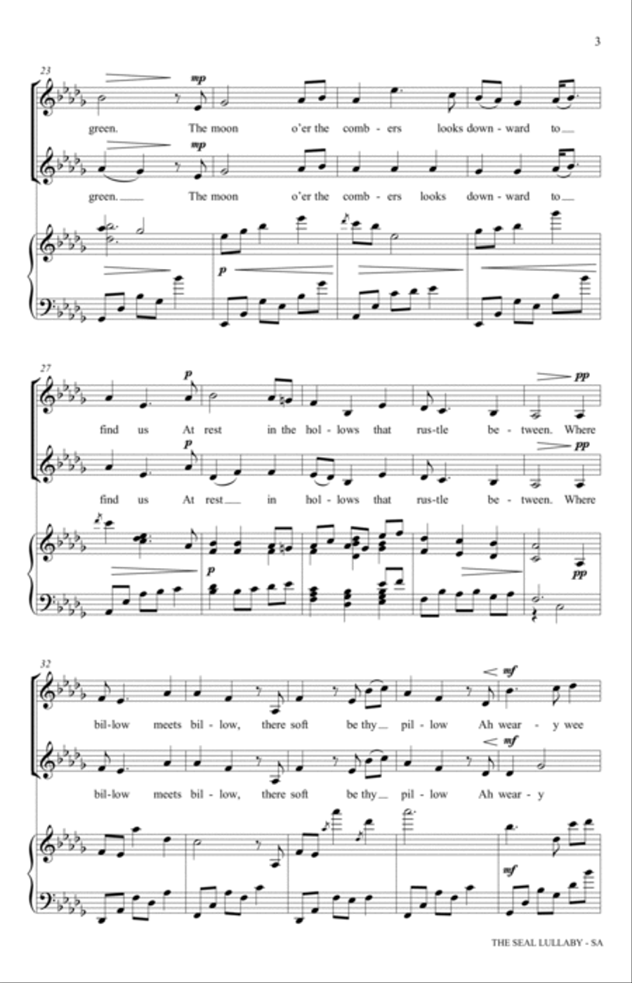 The Seal Lullaby (arr. Emily Crocker) 2-Part scores gallery preview page 3