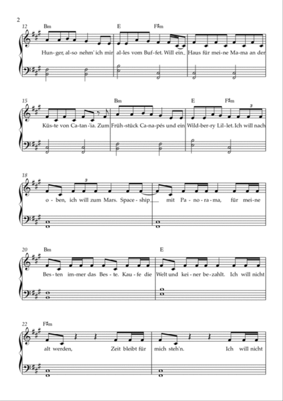 Wildberry Lillet Wildberry Lillet Easy Piano scores gallery preview page 2