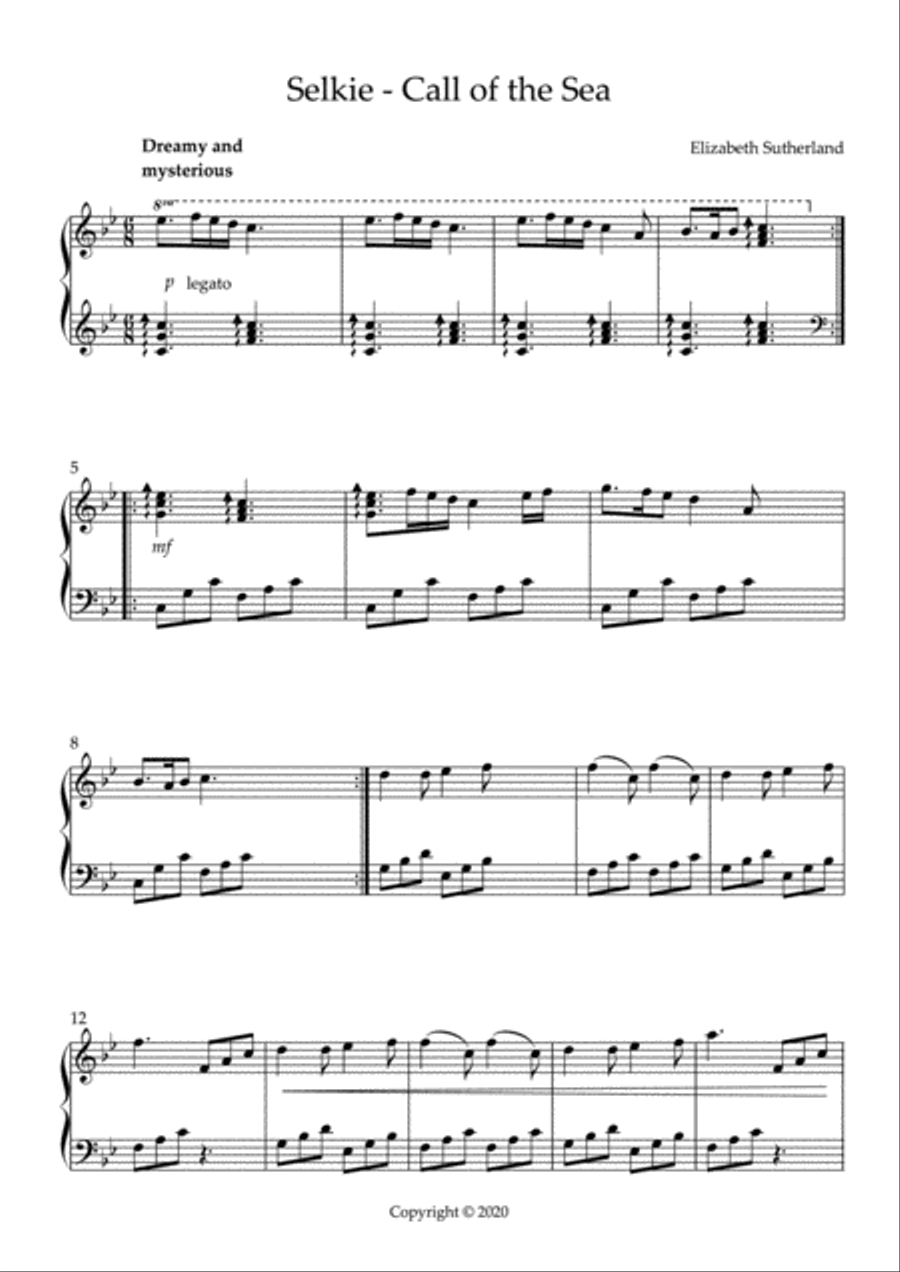 Selkie - Call of the Sea Celtic Harp scores gallery preview page 1