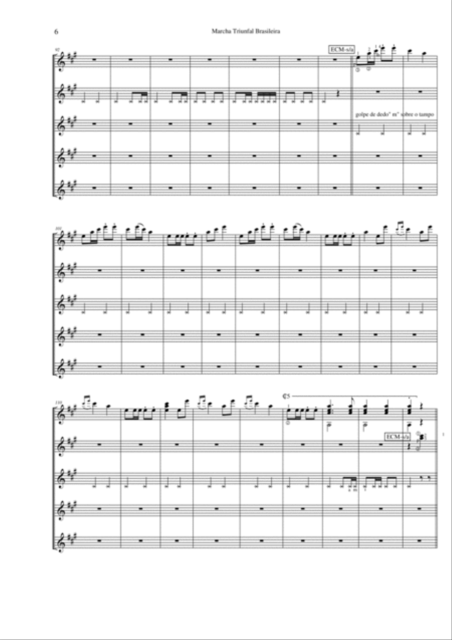 Marcha Triunfal Brasileira Guitar Ensemble scores gallery preview page 6