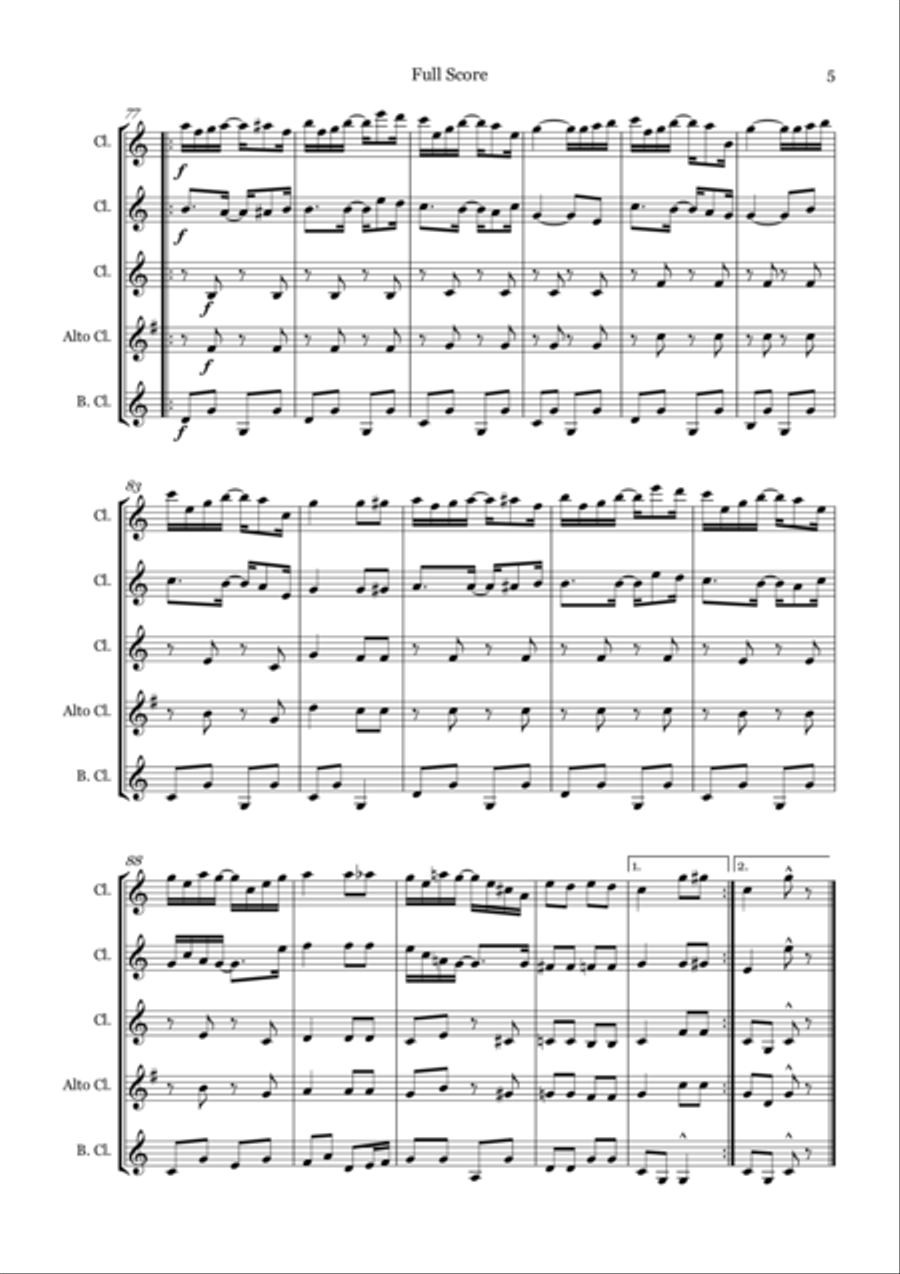Sunflower Slow Drag for Clarinet Quartet Clarinet Quartet scores gallery preview page 6