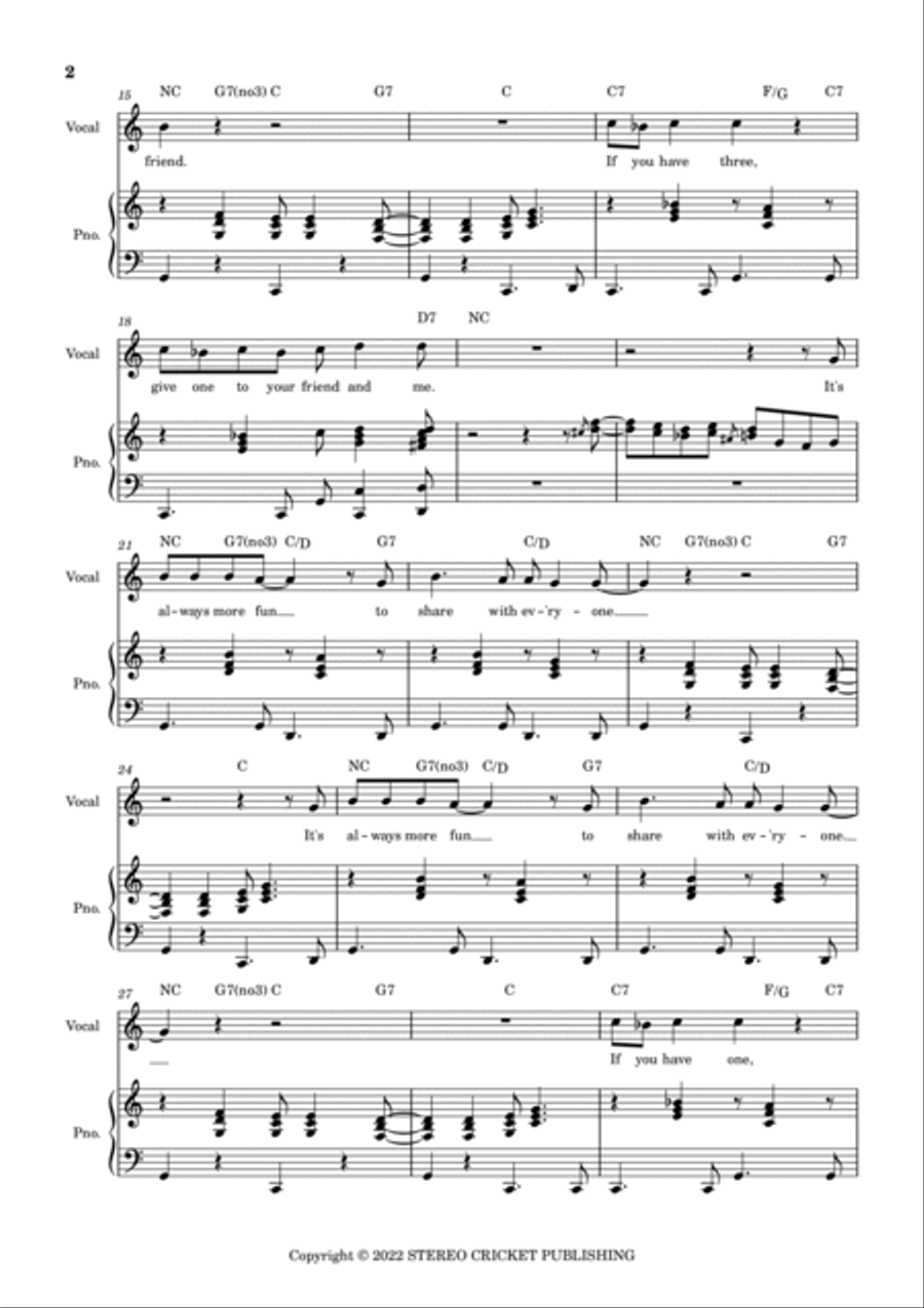 The Sharing Song Piano, Vocal, Guitar scores gallery preview page 2