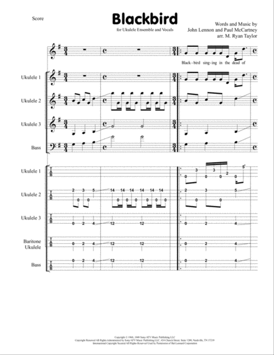 Blackbird Small Ensemble scores gallery preview page 1