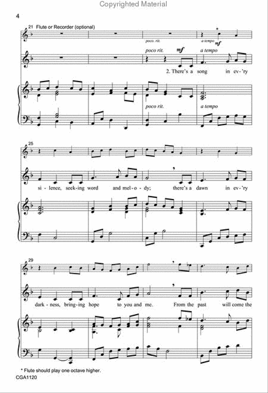 Hymn of Promise Unison Choir scores gallery preview page 4