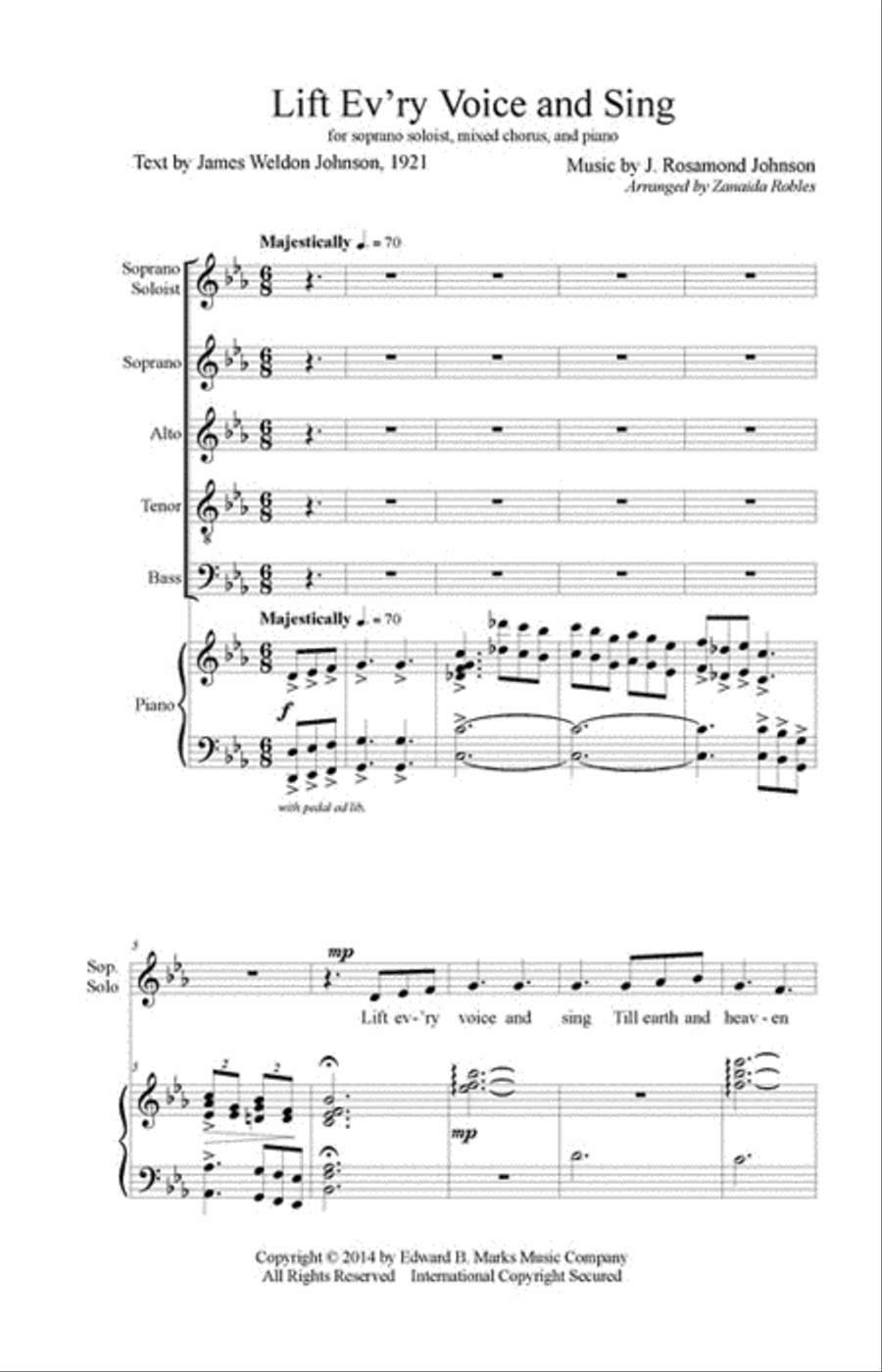 Lift Ev'ry Voice and Sing 4-Part scores gallery preview page 2