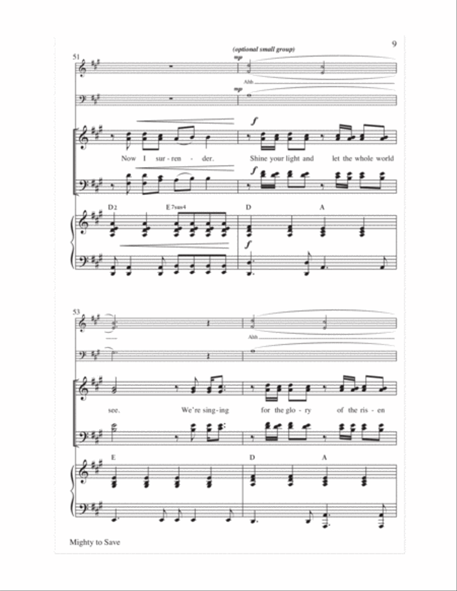 Mighty to Save 4-Part scores gallery preview page 9