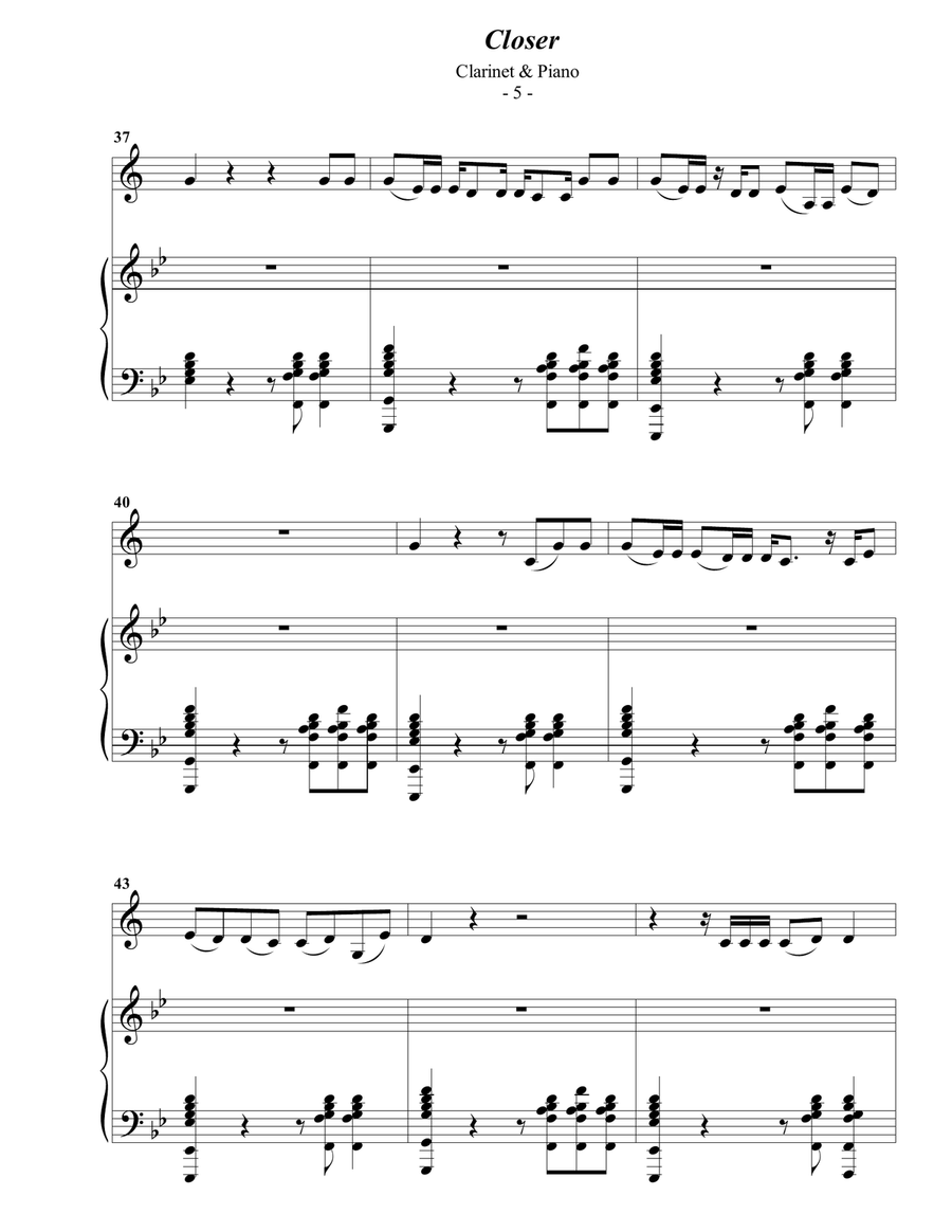 Closer B-Flat Clarinet scores gallery preview page 5