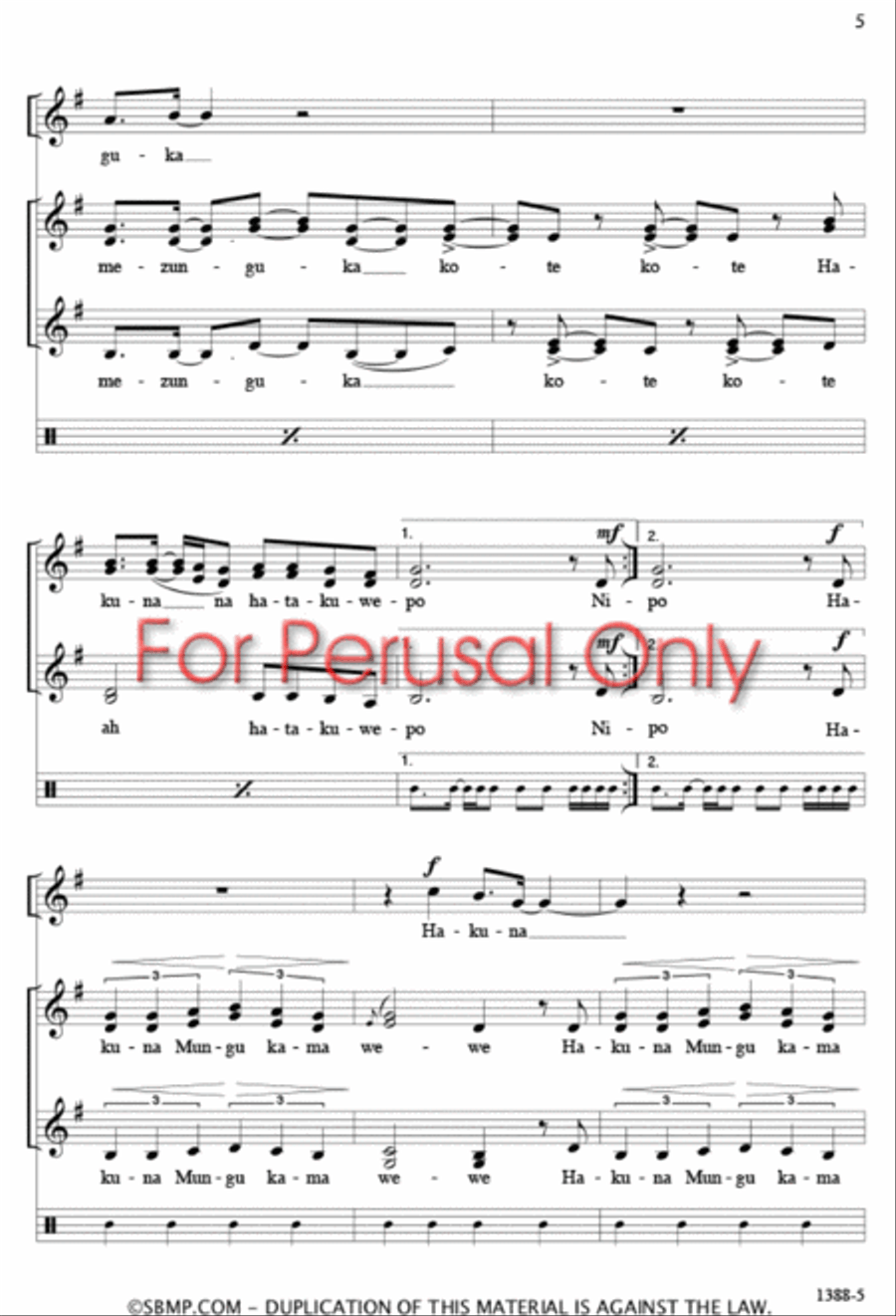 Hakuna Mungu Kama Wewe - SSA Octavo SSA scores gallery preview page 4